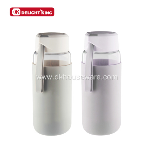 Portable Travel Mug Glass Water Bottle with Sleeve